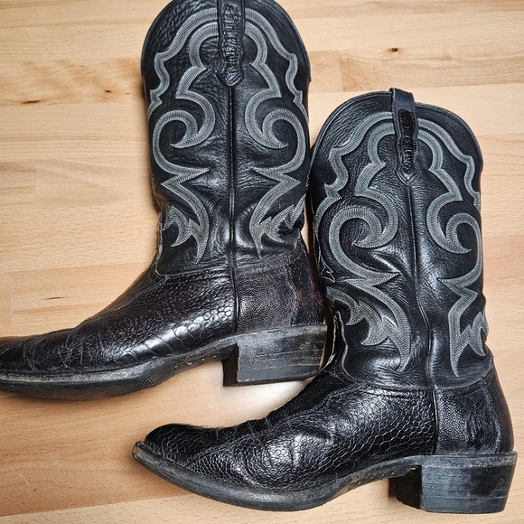 Nocona Boots Mens Black Leather Western Cowboy Boots Size 9D - Picture 8 of 15